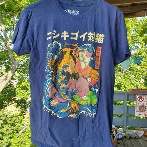 Hot topic japanese cat samurai tee